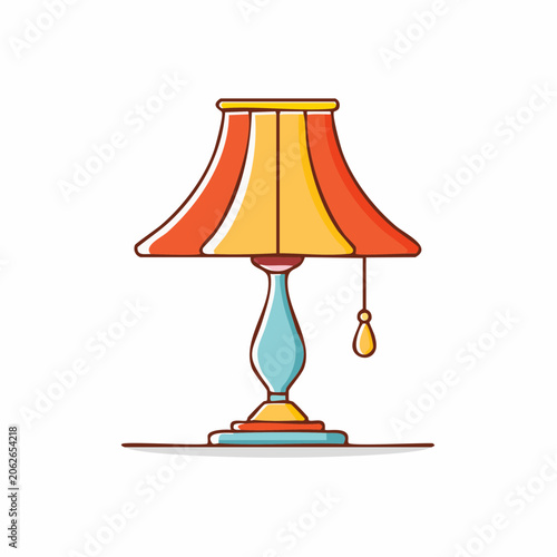 Retro Table Lamp Illustration