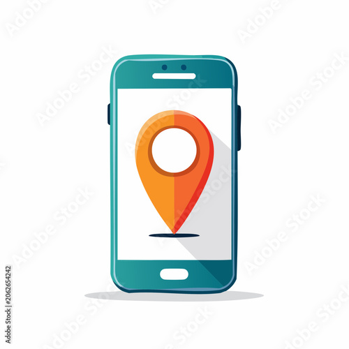 Smartphone with Location Pin Icon