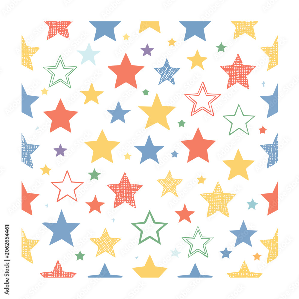 Obraz premium Colorful star and snowflake pattern vector