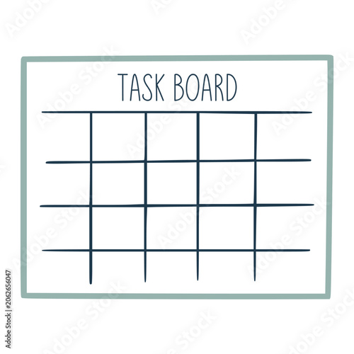 Task board helping with time management planning