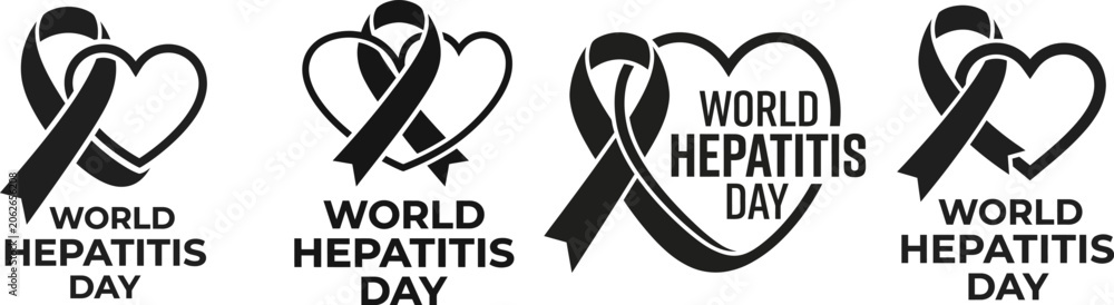 Εκτύπωση καμβά World hepatitis day awareness logos and icons