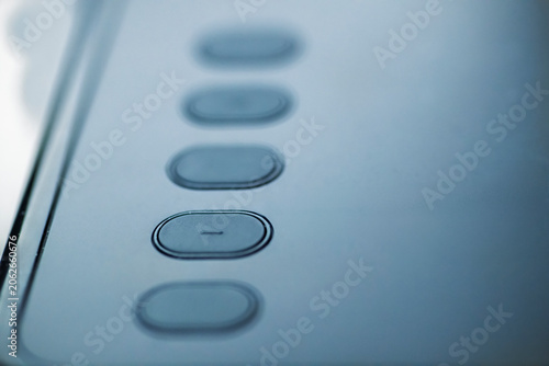 Graphics tablet showing programmable express keys closeup