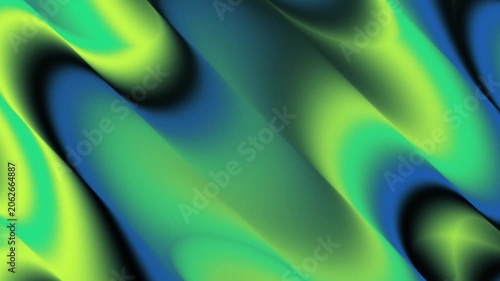 Abstract fluid gradient background with dynamic neon green and dark blue waves animation video
