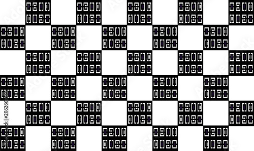 Black and white checkerboard, abstract background with squares grid cross strip seamless repeat pattern, replete patter image design for fabric printing or wallpaper or wrap package print