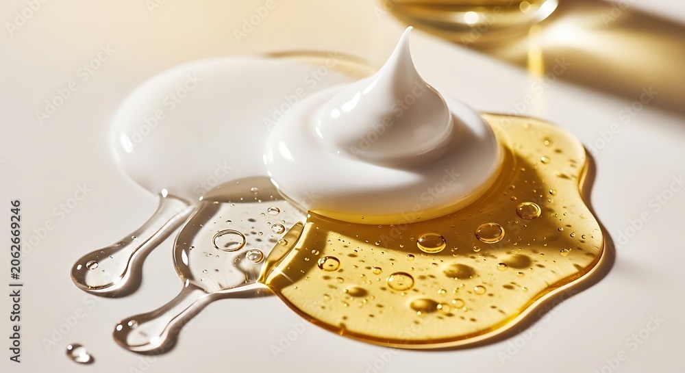 Fototapeta premium Cosmetic cream and serum texture sample