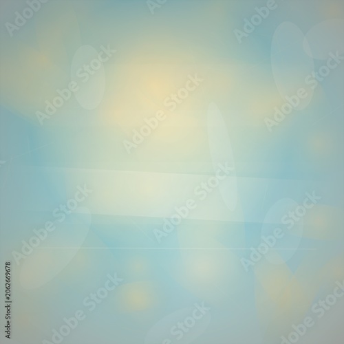 Abstract soft blue and yellow gradient background with bokeh