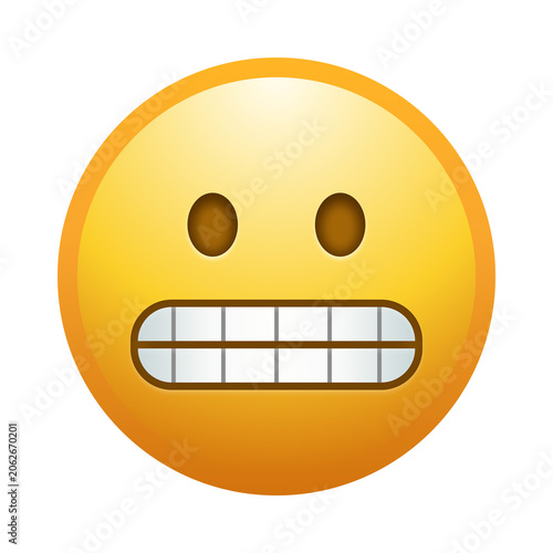 Konstfotografi Grimacing face emoji illustration, isolated on transparent background