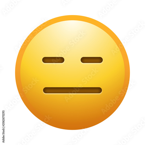 Foto Expressionless face emoji illustration, isolated on transparent background