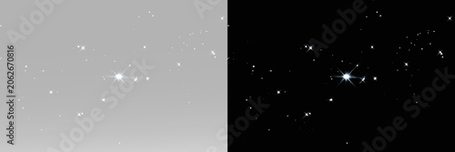 Obraz na plátně Cosmic particle explosion with sparkling stars and luminous dust scattered acros