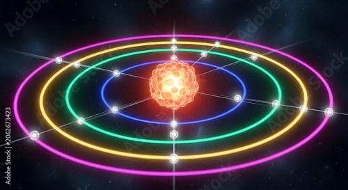 Solar System Model with Colorful Orbits around the Sun
