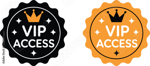 Bild auf Leinwand VIP access badge design, premium membership label with crown symbol for exclusiv