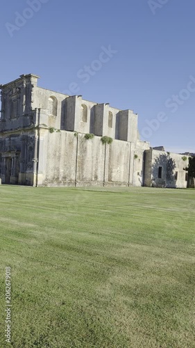 The building of an ancient church in Melpignano, a medieval town in the province of Lecce, Italy.