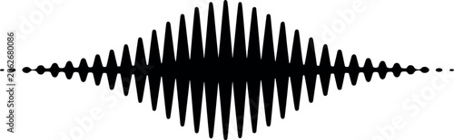 Abstract black audio sound wave shape isolated on white background digital music equalizer pulse vector illustration