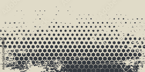 Foto 2D Abstract Geometric Wave Hex Halftone Pattern