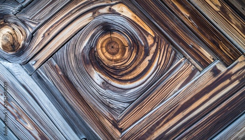 Wooden paneling, knot detail