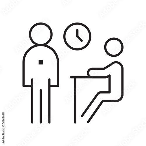 Obraz na plátně Person checking watch while rushing forward minimalist black and white line art