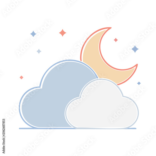 Abstract blue orange wave vector graphic