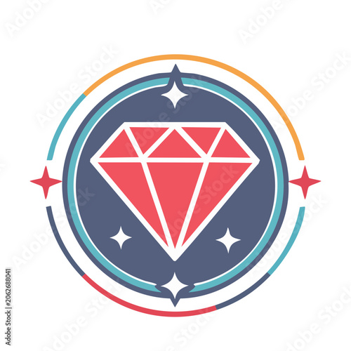 Flat design compass with star needle