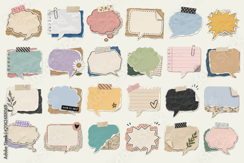 Paper Speech Bubble Elements Collection