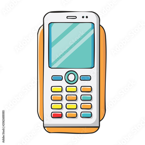 Flat design smartphone with colorful app icons