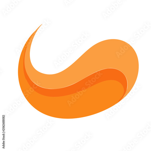 Flat design orange slice isolated