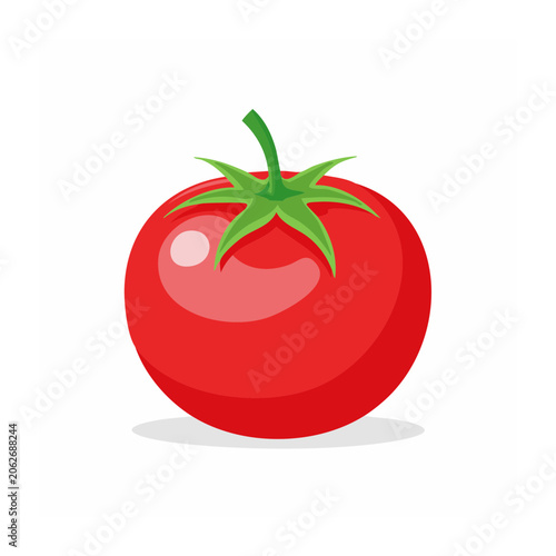 Red apple with green leaf on transparent background
