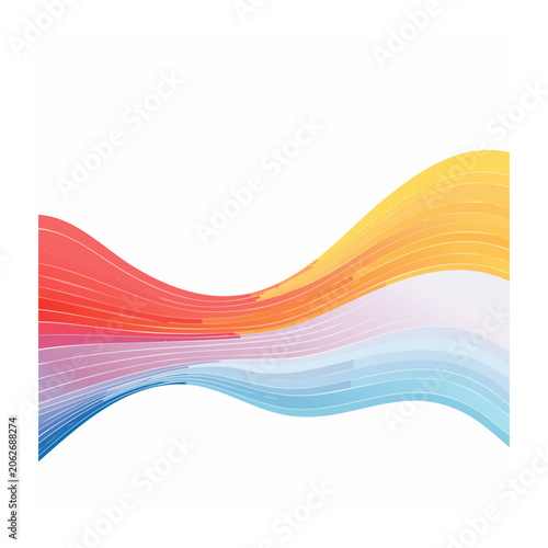 Wavy ribbon vector in flat design style