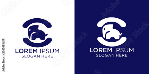 Professional logo design with elepant and phone for business branding, perfect for corporate identity and advertising materials