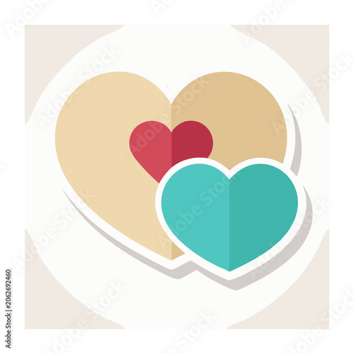 Flat design heart symbol with gradient colors