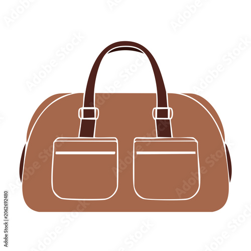 Flat design orange handbag vector