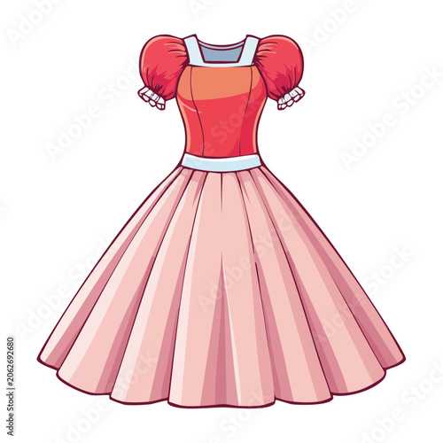 Pink skirt with heart pocket vector