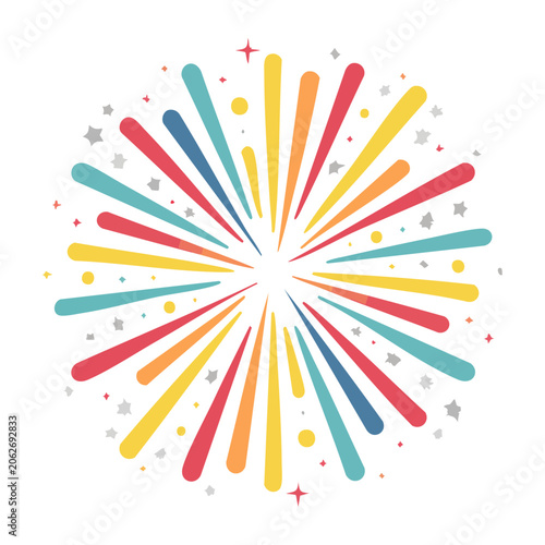 Colorful fireworks burst vector pattern