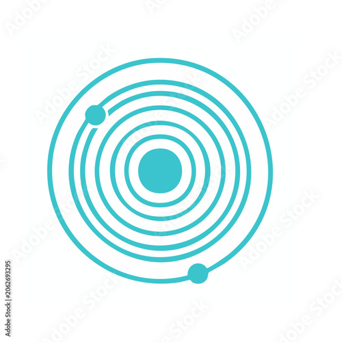 Teal spiral vector graphic isolated