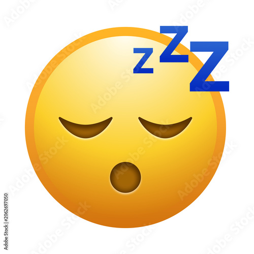 Obraz na płótnie Sleeping face emoji illustration, isolated on transparent background