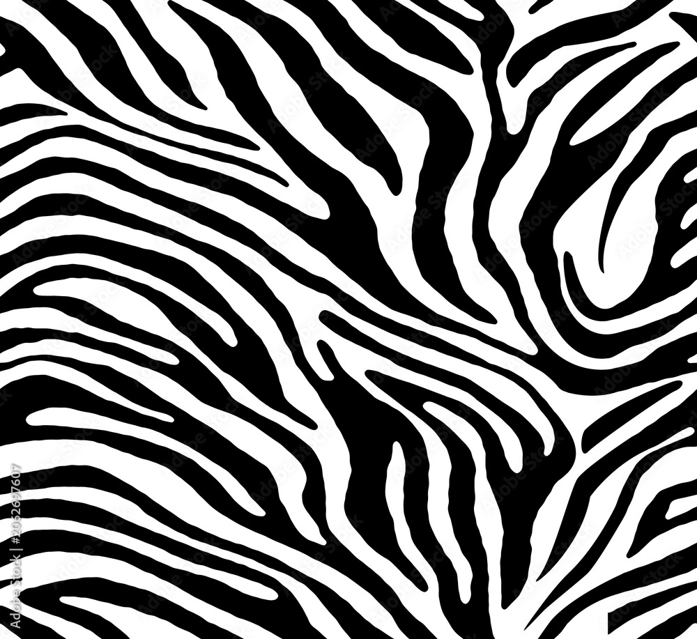 zebra animal skin seamless pattern, abstract stripes safari texture textie 