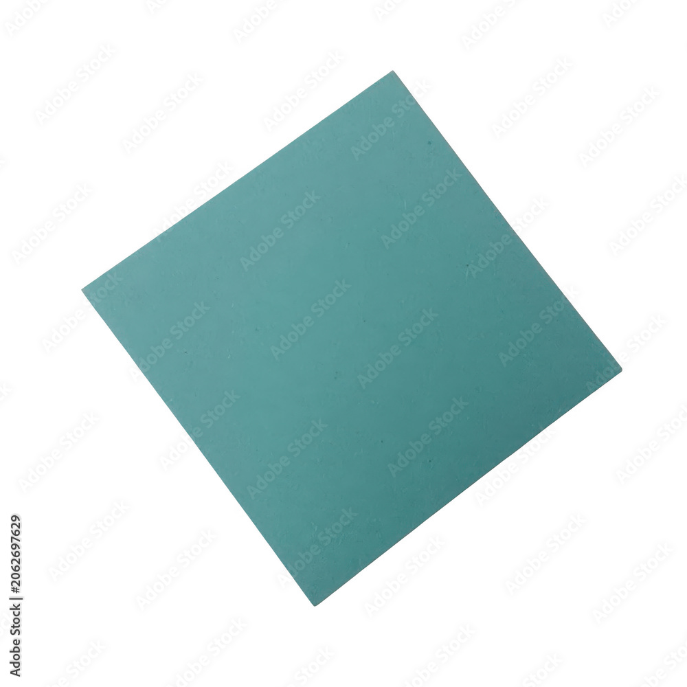 Fototapeta premium Turquoise square shape on black background isolated silhouette