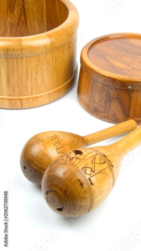 Wooden percussion instruments, set