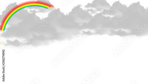 Rainbow Above Cloud PNG Transparent Background, Colorful Sky Banner Overlay, Dreamy Weather Design Element
