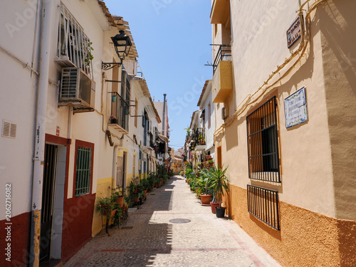 Old Town of Alicante with narrow streets and Mediterranean architecture