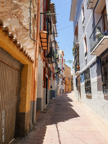 Old Town of Alicante with narrow streets and Mediterranean architecture