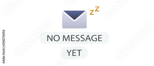 Schilderij op canvas No message yet concept with sleeping envelope icon