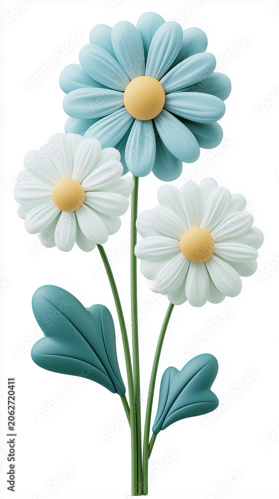 Fototapeta premium white daisy on blue background