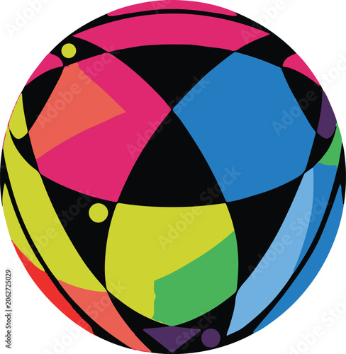 Colorful Abstract Geometric Globe Vector Illustration – Modern Creative Sphere Design