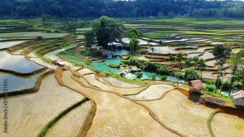 aerial view of village