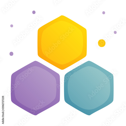 3D geometric shapes flat design isolated
