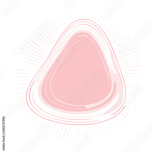 Minimalist pink spiral pattern on transparent background