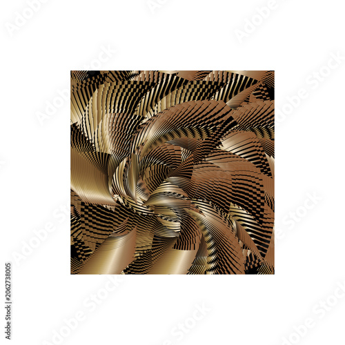 op art golden black modern abstract background, creative dynamic gold black pattern, complex organized structure, original decoration