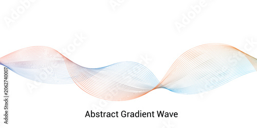 Gradient wave design on a white background abstract flowing lines
