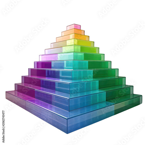 Colorful layered pyramid gradient illustration