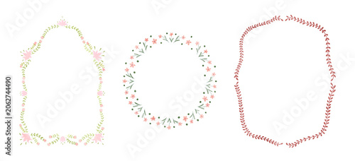 Whimsical Folk Watercolor Decorative Frames in Cottagecore Style. Perfect for invitations, greeting cards, branding, scrapbooking, posters, and vintage-inspired designs.